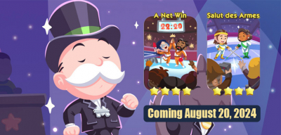 Monopoly Go Golden Blitz Aug 20th Exclusive stickers: A Net Win and Salut des Armes