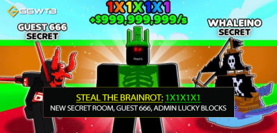 Steal the Brainrot 1x1x1x1 Ritual Update: New Secret Room, Guest 666, Admin Lucky Blocks