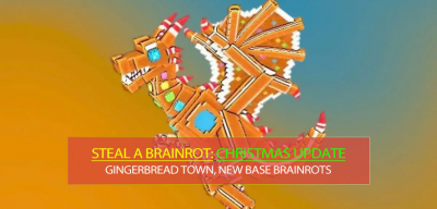 Steal a Brainrot Gingerbread Town, New Base Brainrots, Money Reindeer and Dragon Gingerini