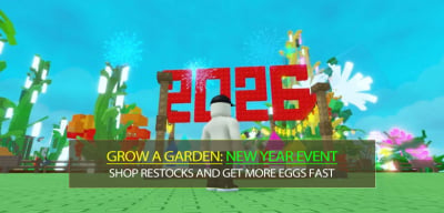 Grow a Garden: evento de Ano‑Novo — reposição da loja e como conseguir mais ovos rápido