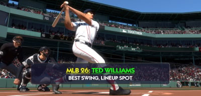 MLB The Show 26 Best Hitters Ted Williams Best Swing, Lineup Spot