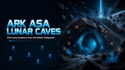ARK Survival Ascended Lunar Biome Cave Locations: All 6 Caves From World Teleporter