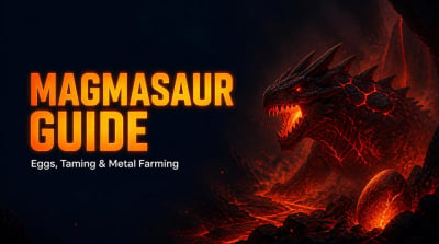 ARK Survival Ascended Magmasaur Guide: Egg Theft, Raising, and Metal Farming Tips