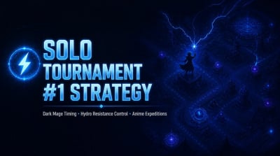 Anime Expeditions Solo Tournament #1 Strategy: Dark Mage Lightning Timing + Hydro Resistance Control