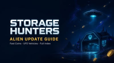Storage Hunters Alien Update: Fast Alien Coin Farming, UFO Vehicles & Index Guide