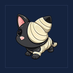 Halloween Black Mummy Cat