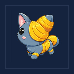 Halloween Golden Mummy Cat