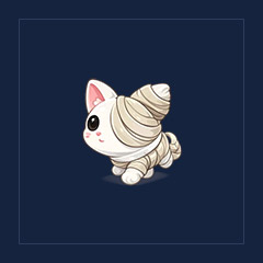 Halloween White Mummy Cat