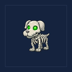 Halloween White Skeleton Dog