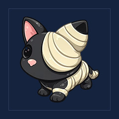 Halloween Black Mummy Cat