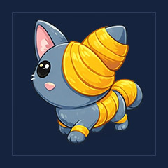 Halloween Golden Mummy Cat