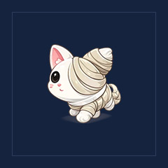 Halloween White Mummy Cat