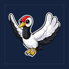 Red Crowned Crane