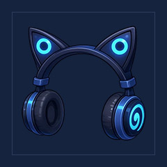 Blue Cat Ear Headphones