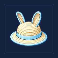 Bunny Straw Hat