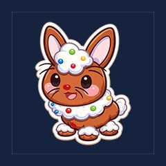 Gingerbread Hare Sticker