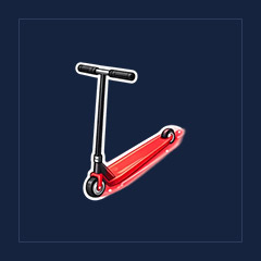 Neon Red Scooter