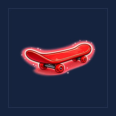 Neon Red Skateboard