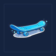 Neon Blue Skateboard