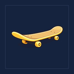 Gold Skateboard
