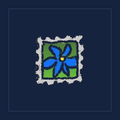 Blue Flower Field Stamp