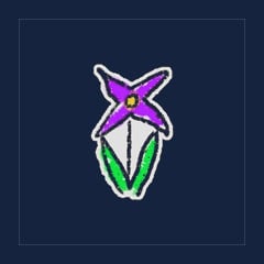 Purple 4-Point Flower