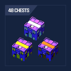 48 Chests: 16 Legendary + 16 Rare + 16 Common