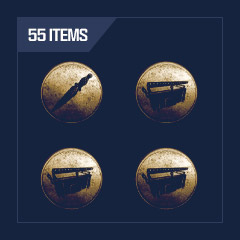 55 Items: 2 Random Hunters + 11 Items + 42 Chests