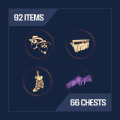 92 Items: 66 Chests + 8250 EP + Hunters