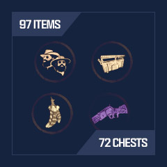 97 Items: 72 Chests + Hunters + Weapons + Keychains