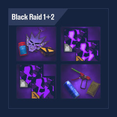 Black Raid 1+2: 24 Containers + Keychain + 4 Sets + 1000 Coins + Other Rewards