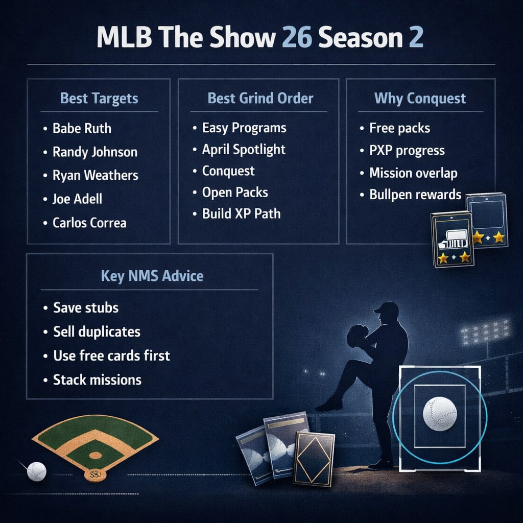 MLB The Show 26 Season 2 Guide: Best Free Diamonds, Packs, and No Stubs ...