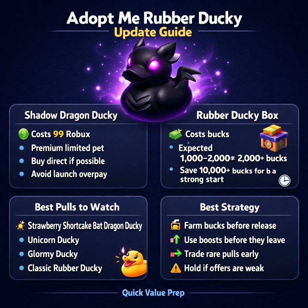 Adopt Me Shadow Dragon Ducky Update Guide: Rubber Ducky Box, Cost ...