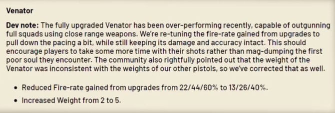 Venator Dev Note Screenshot