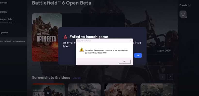 How to Activate Secure Boot for Battlefield 6?