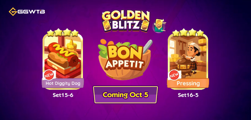Monopoly Go Next Golden Blitz (Oct 5th): Hot Diggity Dog & Pressing Stickers Trading