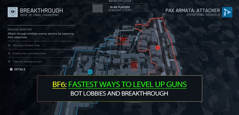 Battlefield 6 Fastest Ways to Level Up Guns and Player Rank with Bot Lobbies and Breakthrough