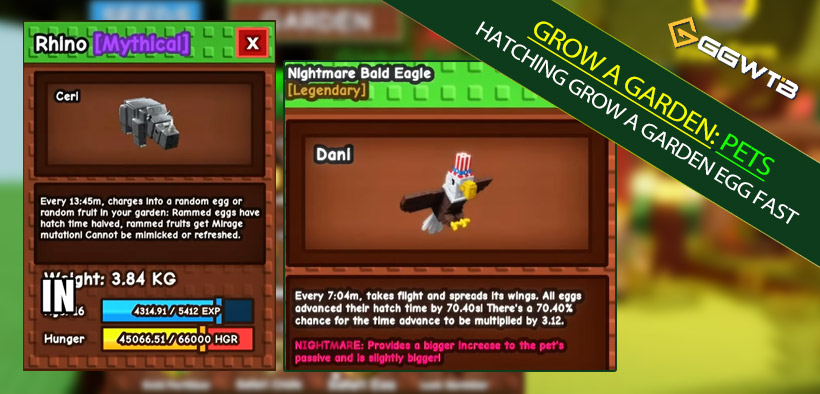 How to Hatching Grow a Garden Egg Fast: Rhino vs Bald Eagle Pets