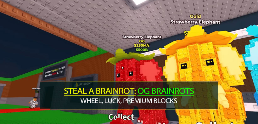 Steal A Brainrot Challenge OG Brainrots Guides: Wheel, Luck, Premium Blocks
