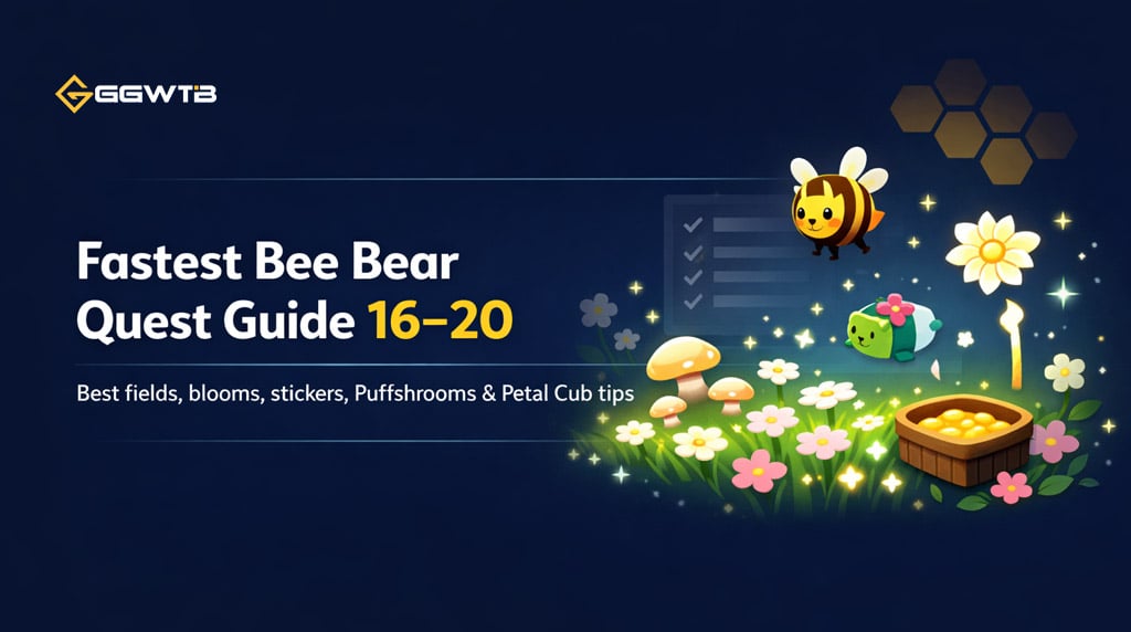 Bee Swarm Simulator Bee Bear Quest Guide: Best Fields, Blooms, Stickers & Petal Cub Tips