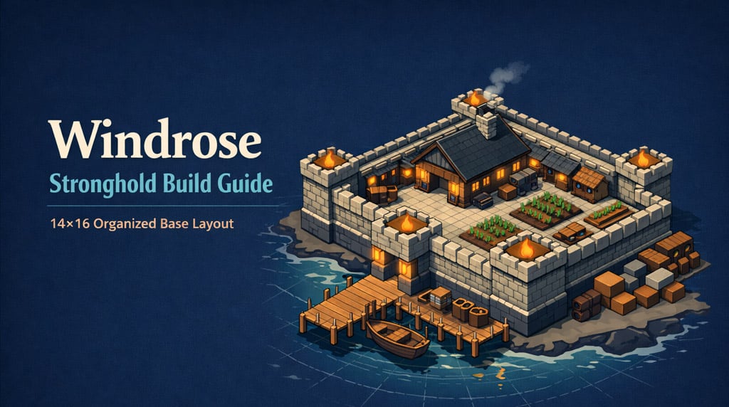 Windrose Stronghold Build Guide: Best Organized Base Layout for Crafting, Farming, and Dock Access