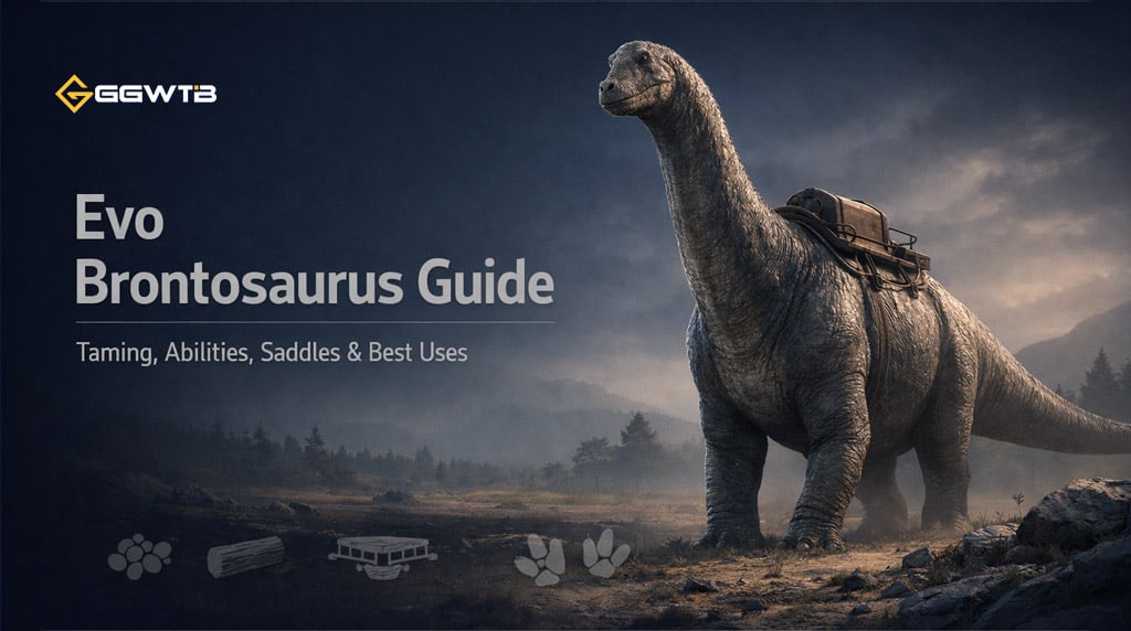 ARK Survival Ascended Evo Brontosaurus Guide: Taming, Abilities, Saddles, Spawn Locations & Best Uses