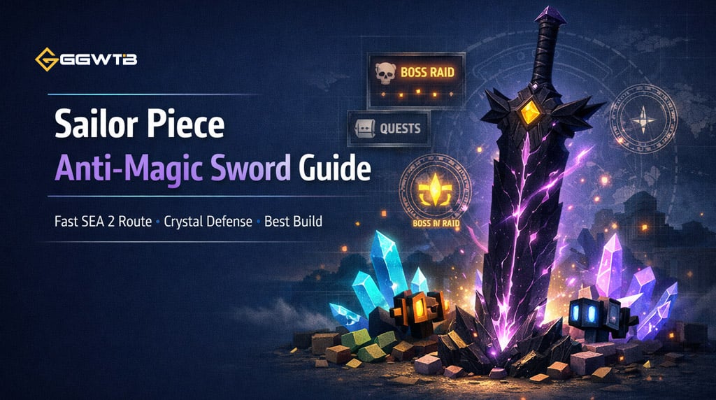 Sailor Piece Anti-Magic Sword Guide: Fast Sea 2 Route, Crystal Defense Farm, Best Build