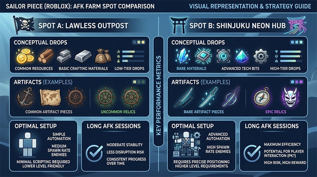Best AFK Farm in Sailor Piece: Lawless or Shinjuku for Drops & Artifacts