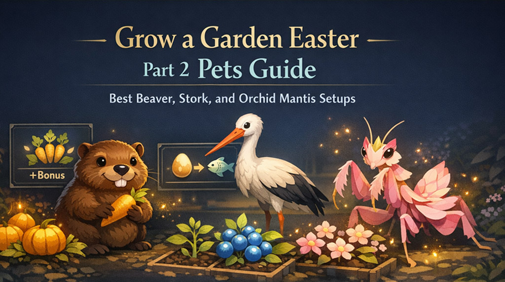 Grow a Garden Easter Part 2 Pets Guide: Best Beaver, Stork, and Orchid Mantis Setups