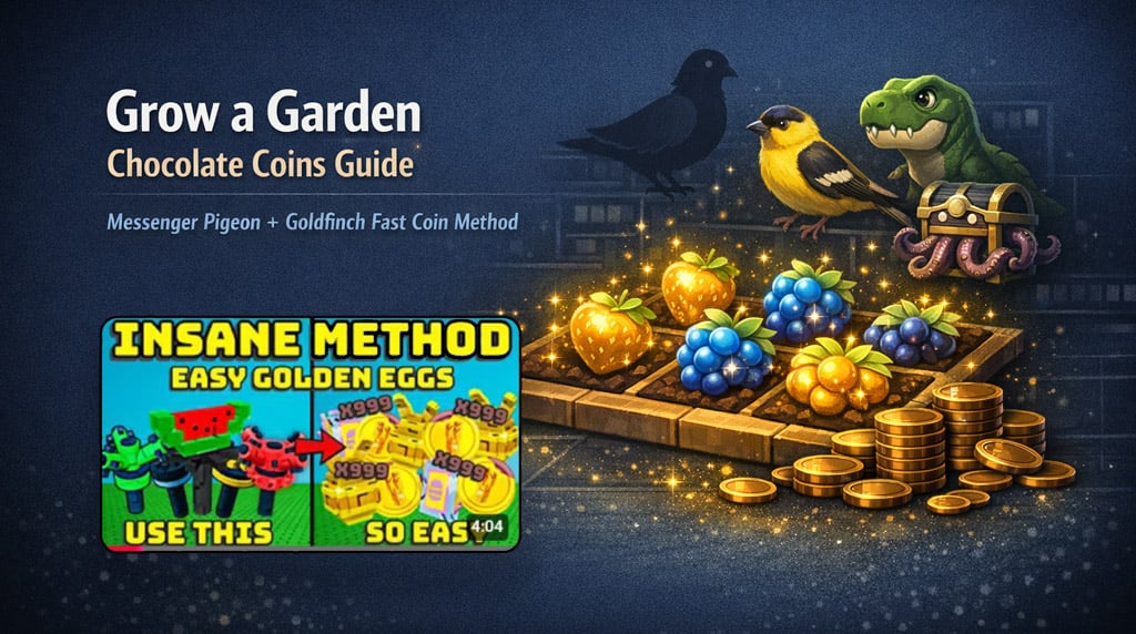 Grow a Garden Fast Millions Chocolate Coins With Messenger Pigeon + Goldfinch Guides