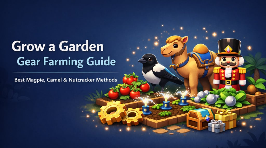 Grow a Garden Gear Farming Guide: Best Magpie, Camel, and Nutcracker Methods