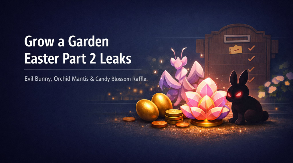 Grow a Garden Easter Update Part 2: Evil Bunny, Orchid Mantis, Candy Blossom Raffle Guide