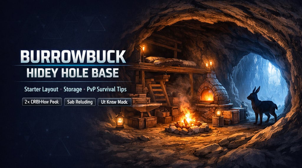 ARK Survival Ascended Burrowbuck Hidey Hole Base Guide: Best Starter Layout, Storage, and PvP Tips