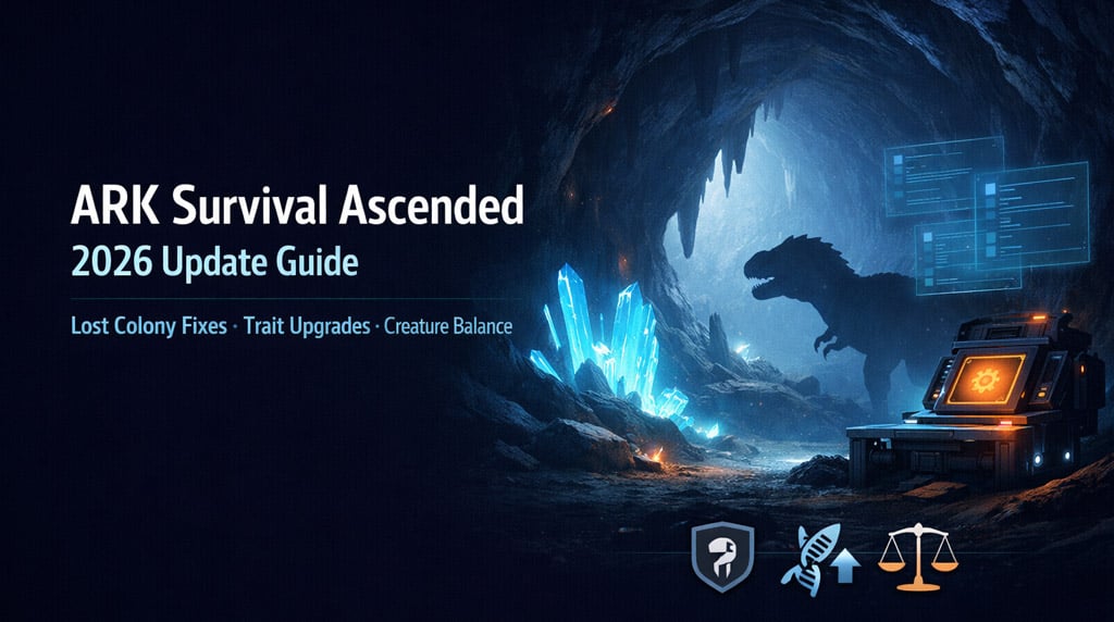 ARK Survival Ascended 2026 Update Guide: Lost Colony Fixes, Trait Upgrades, Creature Changes